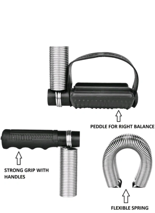 Jain Gym Tummy Trimmer Single Spring Ab Exerciser Fat Burner for Men & Women Ab Exerciser - Black, Free Size