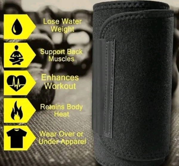 Jain Gym Weight lose belt fat lose belt pet kam karne ki belt patla hone ka belt sweat slim belt hot belt yoga belt - Black, Free Size