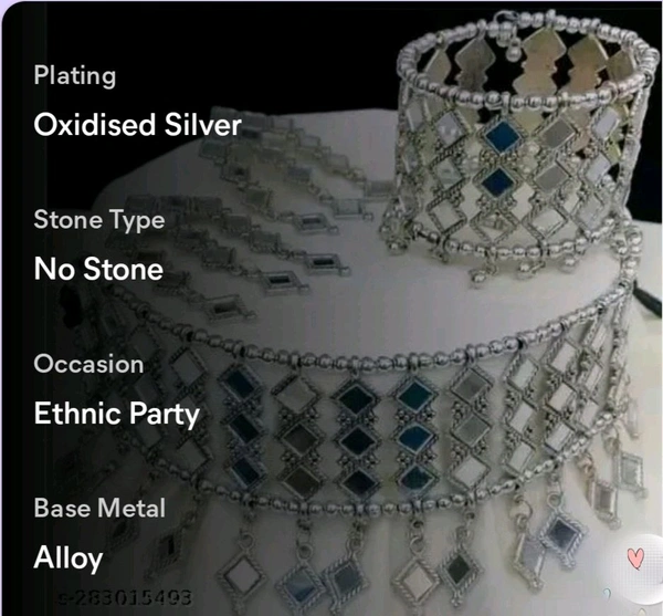 Jain Jwelery Fashionable Trendy Combo Jewellery Set - silver, Free Size