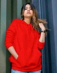 Latest plain stylish casual trendy best winter jacket hoodie hoodies for women girl - Black, S