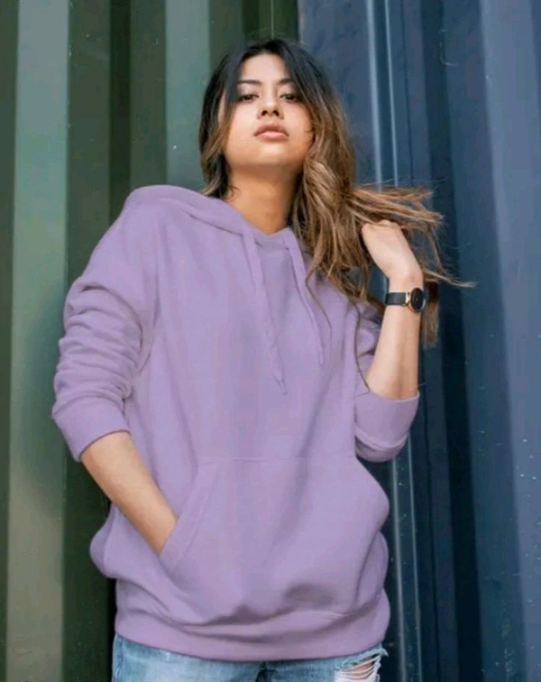 Latest plain stylish casual trendy best winter jacket hoodie hoodies for women girl - Mauve, S