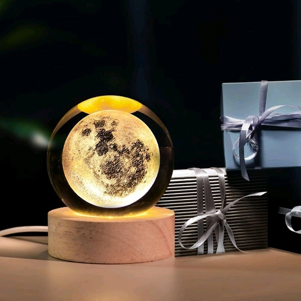Jain Decore NAIRO- 3D Elk Crystal Ball Night Light - LED Glass Hologram Lamp - Free Size