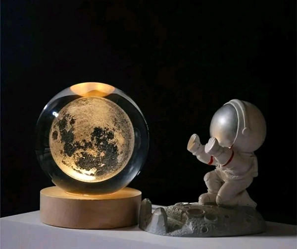 Jain Decore NAIRO- 3D Elk Crystal Ball Night Light - LED Glass Hologram Lamp - Free Size
