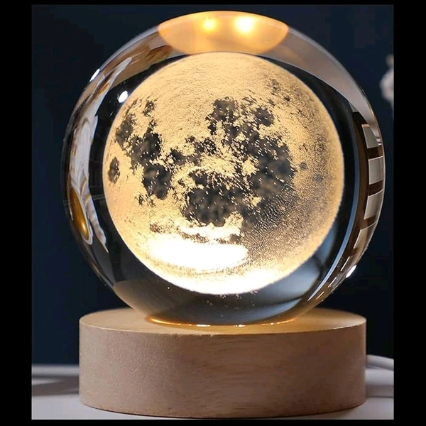 Jain Decore NAIRO- 3D Elk Crystal Ball Night Light - LED Glass Hologram Lamp - Free Size