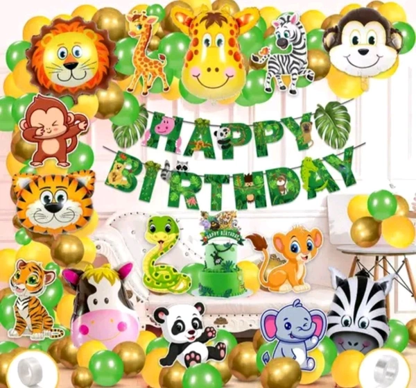 Jungle Safari Birthday Decoration Kids,  - Free Size
