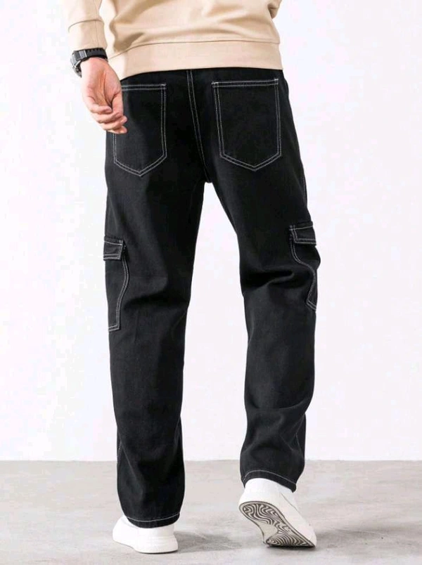 Jain Clothes Denim Cargo Track Pant. - Black, 28