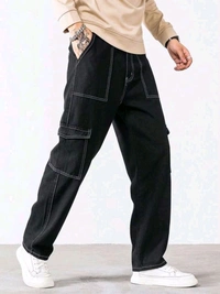 Jain Clothes Denim Cargo Track Pant. - Black, 28