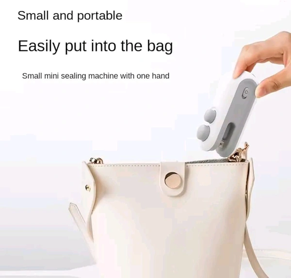 Mini Portable Packet Sealer – USB Rechargeable Plastic Bag Sealing Machine for Food Storage & Packaging – Manual Heat Seal Machine for Kitchen (Pack of 1)