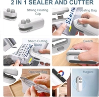 Mini Portable Packet Sealer – USB Rechargeable Plastic Bag Sealing Machine for Food Storage & Packaging – Manual Heat Seal Machine for Kitchen (Pack of 1)