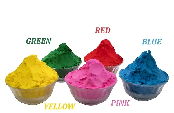 Tota Gold Skin Friendly Holi Color Gulal Powder - Pack of 5 of 80 gm Each + 111 Magic Balloons + Snow Spray