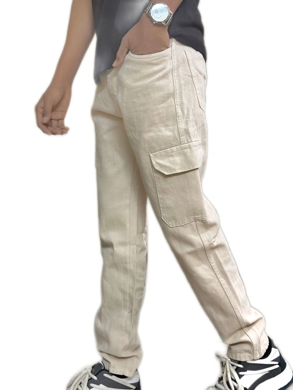 Thick Cream Mens Baggy Jeans  Highly Thicker Jeans Cloth Hard Washable   - 32, cream, Cotton Jeans