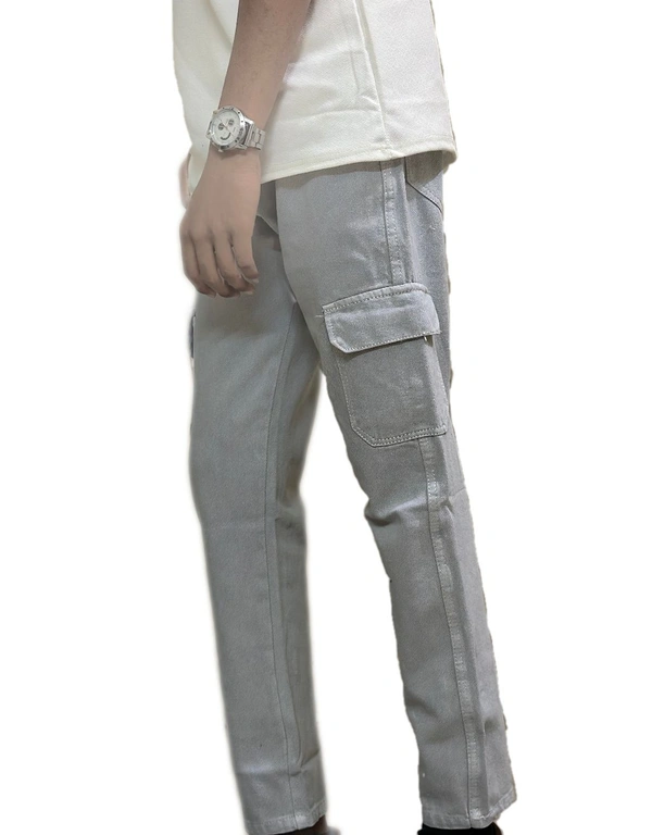 Mens Grey Baggy Jeans Highly Thicker Baggy Jeans Trend Design 6 Pockets Jeans Hardly Washable  - 32, Cotton, Gray