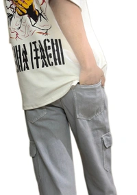 Mens Grey Baggy Jeans Highly Thicker Baggy Jeans Trend Design 6 Pockets Jeans Hardly Washable  - 34, Cotton, Gray