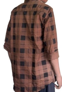 uLOOK Mens Check Shirt With Broad Boxes Cotton Shirt  - XL, Brown, Cotton