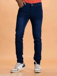 uLOOK Dark Blue Shaded Cotton Jeans - dark blue, Cotton Jeans, 32