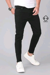 uLOOK Black Hard Cotton Jeans Heavy Fabric Washable Cloth No  Colour Effect - Black, Cotton Jeans, 28