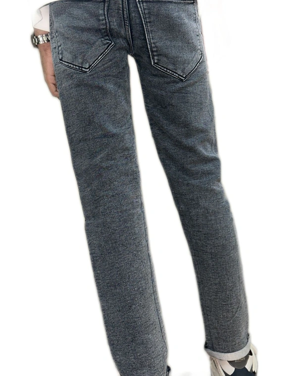 uLOOK Grey Denium Pant Heavy Jeans Fabric Grey Shaded Thicker Heavy For Men Hardly Washable Cloth - 32