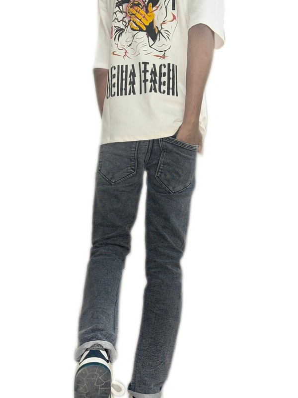 uLOOK Grey Denium Pant Heavy Jeans Fabric Grey Shaded Thicker Heavy For Men Hardly Washable Cloth - 32