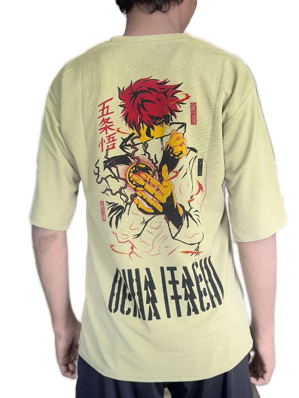 uLOOK Korean Design Printed T-shirts For Men Popcorn Print Easily Washable - Yellow Green, M