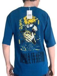 uLOOK Korean Design Printed T-shirts For Men Popcorn Print Easily Washable - Teal, M