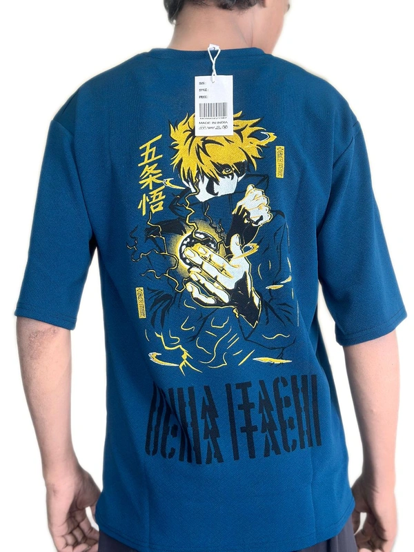 uLOOK Korean Design Printed T-shirts For Men Popcorn Print Easily Washable - Teal, M