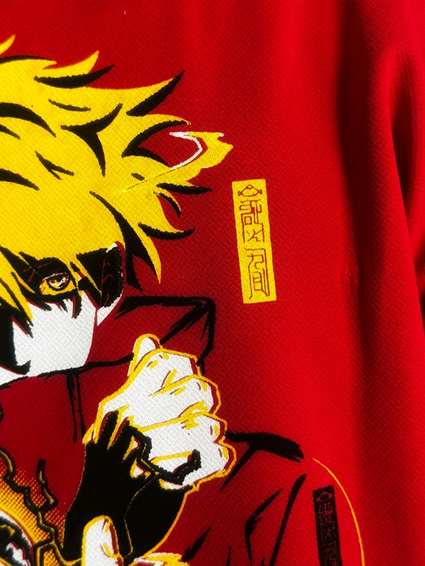 uLOOK Korean Design Printed T-shirts For Men Popcorn Print Easily Washable - Red, L