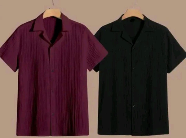 uLOOK Combo Popcorn Shirts Maroon Colour And Black Colour Down Shoulder  - Popcorn, XXS
