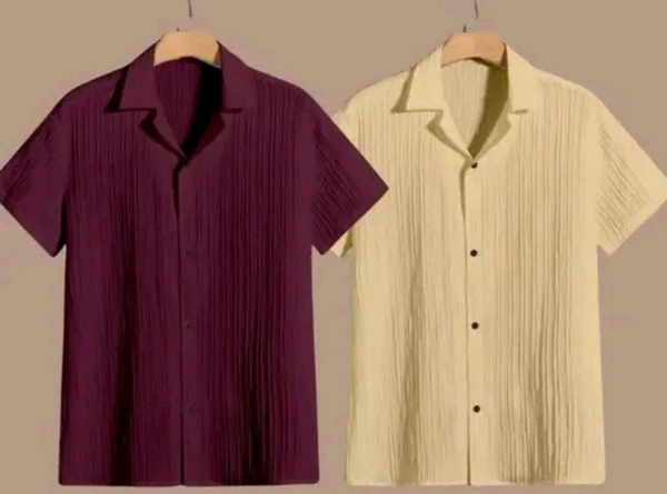 uLOOK Combo Popcorn Shirts Maroon Colour And Cream Colour Down Shoulder  - Popcorn, XXS