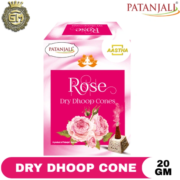 PATANJALI PUJA ROSE DRY DHOOP CONE - 20 GM