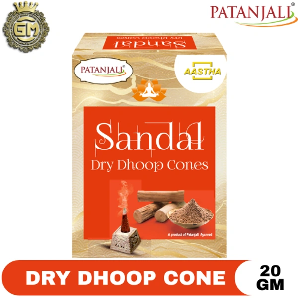 PATANJALI PUJA SANDAL DRY DHOOP CONE - 20 GM