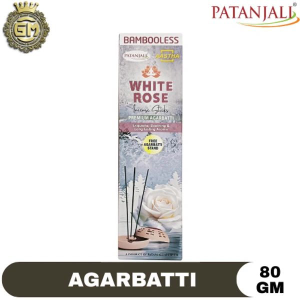 PATANJALI PUJA BAMBOOLESS AGARBATTI WHITEROSE - 80 GM