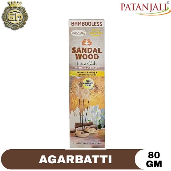 PATANJALI PUJA BAMBOOLESS AGARBATTI SANDAL - 80 GM