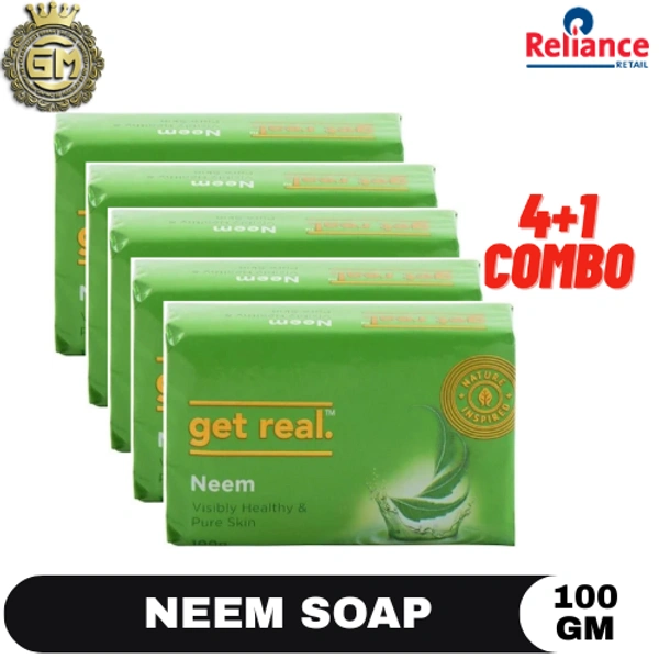 RELIANCE  GET REAL NEEM SOAP 4+1 - 100 GM