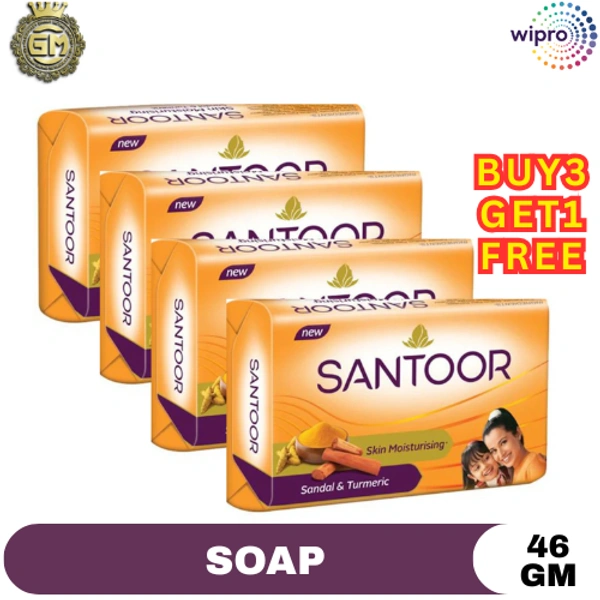 WIPRO SANTOOR SOAP - 46 GM, Web Orange, SANDAL