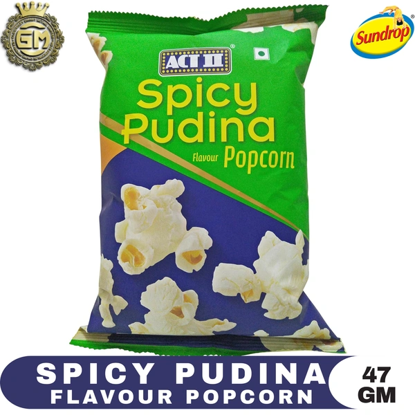 SUNDROP Act II Popcorn - Spicy Pudina Flavour, 45g Pouch - 47GM