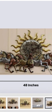 Metal Art   Horse  Metal Art Home Decoration  - Nutmeg Wood Finish