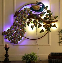 Metal Art Home Wall Decor - Nutmeg Wood Finish, 30*20