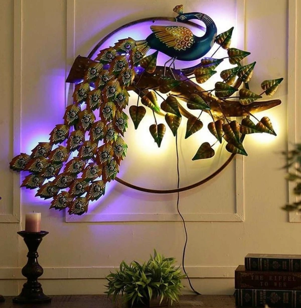 Metal Art Home Wall Decor - Nutmeg Wood Finish, 30*20