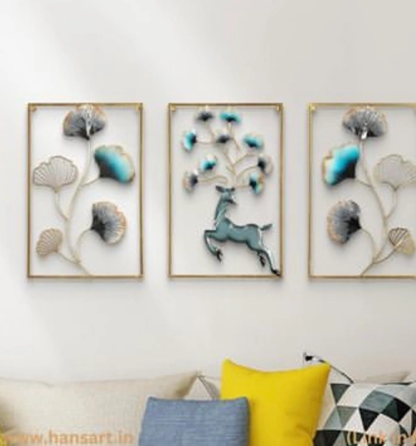 Contemporary Flower Bail Metal Wall Art - White - White