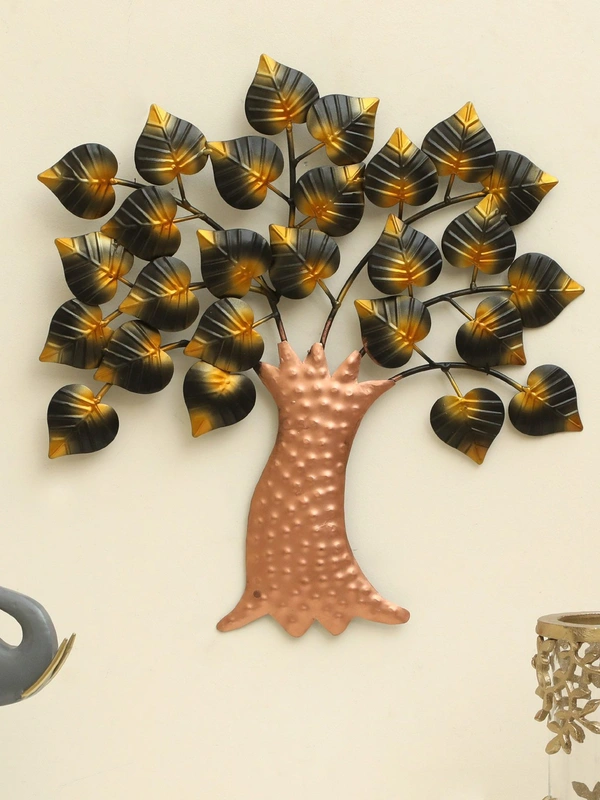 Metal Art Home Decoration  Amrita Metal Contemporary Design Golden Tree Of Wisdom & Life Wall Decor