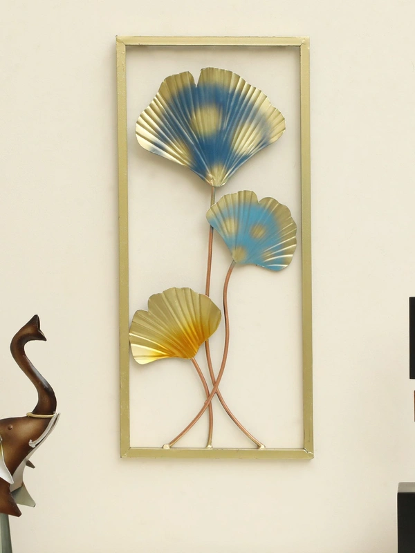 Aksa Ginko Leaf Wall Art Iron Wall Hanging for Home Decoration