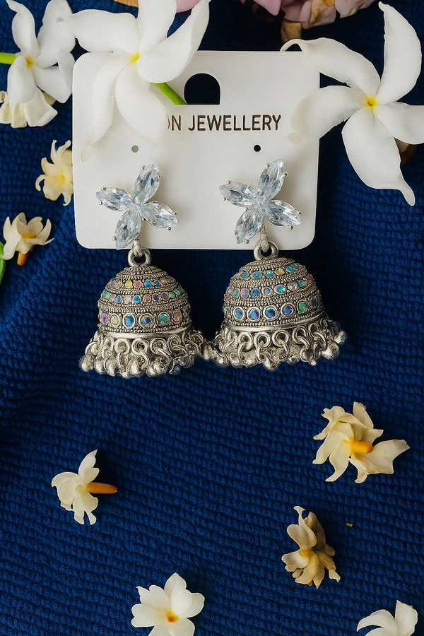 Groove Gallery  These are Oxidized Silver Jhumka Earrings.