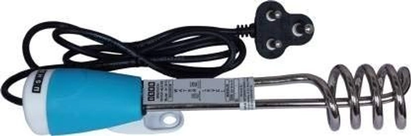 USHA Immersion Water Heater Rod 1500W (IR 3815), Nickel Plated Heating, Copper Heating Element, ISI Certified, 2 Years Warranty (Blue) - Blue