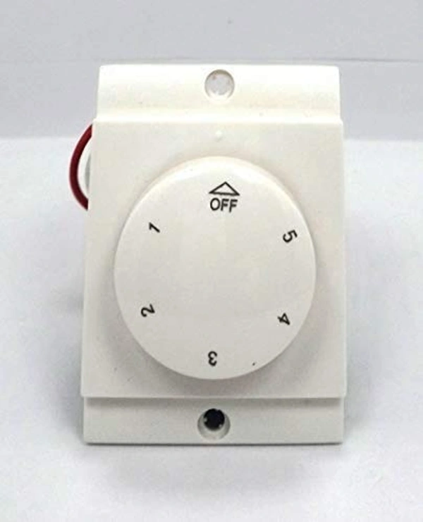  Wipro North West Polycarbonate Fan Regulator 5+1 Position Step Type (White)