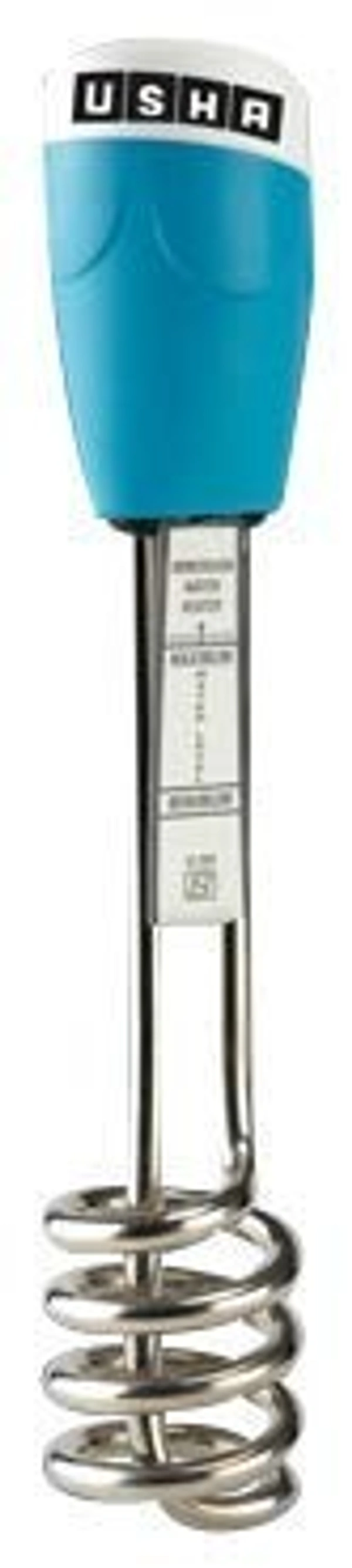USHA Immersion Water Heater Rod 1500W (IR 3815), Nickel Plated Heating, Copper Heating Element, ISI Certified, 2 Years Warranty (Blue) - Blue