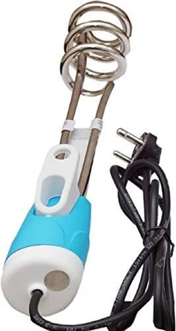 USHA Immersion Water Heater Rod 1500W (IR 3815), Nickel Plated Heating, Copper Heating Element, ISI Certified, 2 Years Warranty (Blue) - Blue