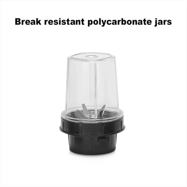  PADMINI NUTRI-BLEND Mixer/Blender/Smoothie Shake Maker/Break resistant transparent PC jars/ 2 Blade Set/with seasoning cap/ 2-Year Complete Warranty, 
