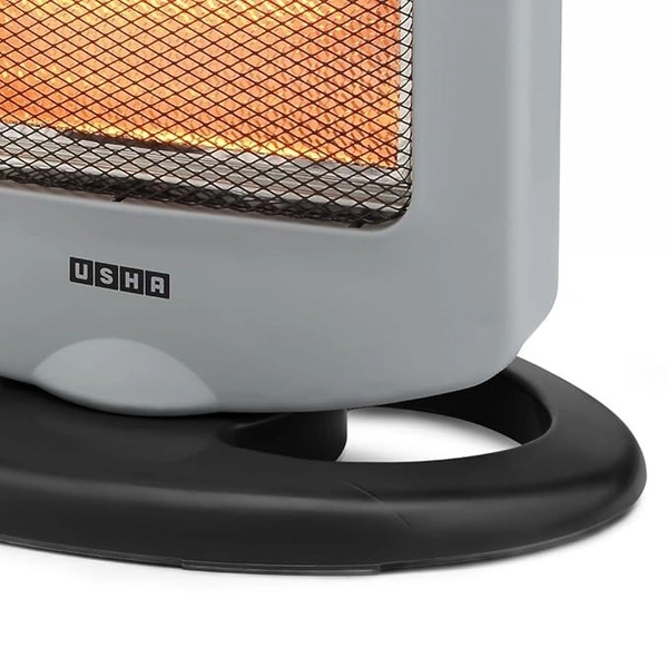 USHA 4003 1200 Watt 3 Rod Halogen Heater with Auto Oscillation Feature and Safety Mesh(Grey) - WHITE
