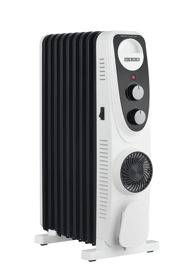  USHA 4211 FU PTC U Shaped 11 Fin Oil Filled Radiator Room Heater (Black)