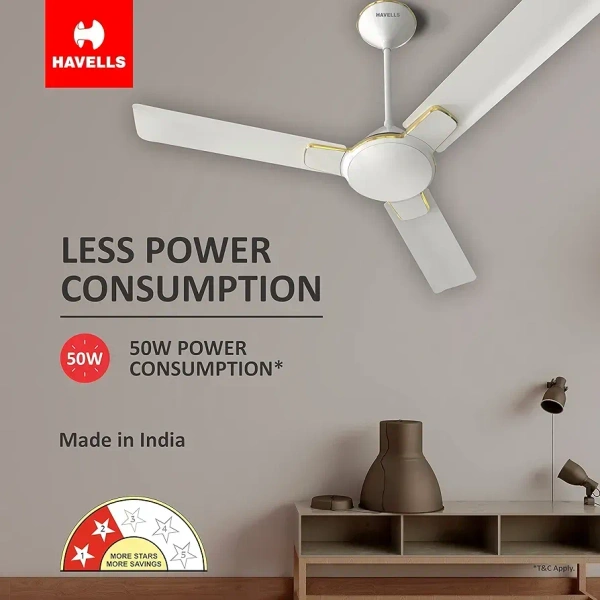 Havells 1200 Mm Fan Enticer Es Pearl White Gold| 2 Stars